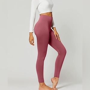 Anemone Premium Fleece Lined Leggings - Dark Mauve NWT